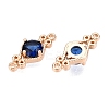 Brass Pave Faceted Glass Connector Charms X-FIND-T070-03C-2