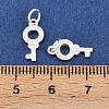 925 Sterling Silver Pave Clear Cubic Zirconia Key Charms STER-A049-07S-3