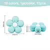 CHGCRAFT 10Pcs 10 Colors Food Grade Eco-Friendly Silicone Beads SIL-CA0001-84-2