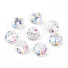 Pointed Back & Back Plated K9 Glass Rhinestone Cabochons RGLA-J012-10mm-101-1