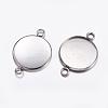 Tarnish Resistant 304 Stainless Steel Cabochon Connector Settings STAS-P161-29-20mm-1