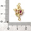 Brass Pave Colorful Cubic Zirconia Flower Links Connector Charms KK-C119-12G-3