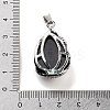 Natural Obsidian Teardrop Pendants G-G112-03P-12-3