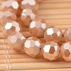 Faceted Round Electroplate Imitation Jade Glass Beads Strands EGLA-M016-D02-1