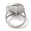 304 Stainless Steel Enamel Open Cuff Rings for Women RJEW-F166-53P-02-3