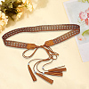 Bohemian Imitation Leather Tassel Wrap Chain Belts AJEW-WH20033-096AS-C-7