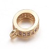 Brass Micro Pave Cubic Zirconia Tube Bails X-ZIRC-K070-44G-2