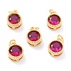Real 18K Gold Plated Brass Inlaid Cubic Zirconia Charms ZIRC-L100-081G-07-1