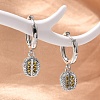 Brass Cubic Zirconia Hoop Earrings EJEW-Q015-01P-D-1