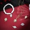 8Pcs 4 Style Rack Plating Brass Micro Pave Cubic Zirconia Pendants KK-BBC0005-80-4