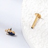 F136 Titanium Pave Clear and Blue Cubic Zirconia Horse Eye Internally Threaded Labrets ME-CBA9828-02G-3