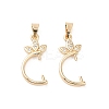 Brass Micro Pave Clear Cubic Zirconia Pendants Bails KK-B133-04G-02-1