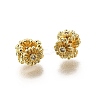 Brass Micro Pave Cubic Zirconia Beads KK-C106-25A-G-1