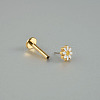 Brass Enamel Daisy Flower Threadless Labret Stud WG42C26-01-1