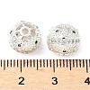 Brass Micro Pave Cubic Zirconia Beads KK-A254-22S-2