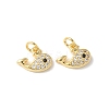 Brass Micro Pave Clear Cubic Zirconia Pendants KK-Q031-09G-1