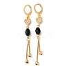 Rhinestone Heart Leverback Earrings with Glass Beaded EJEW-K256-31KCG-1