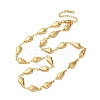304 Stainless Steel Leaf Link Chain Necklaces for Women NJEW-G178-10G-4