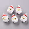 Christmas Baking Paint Brass Bell Pendants KKB-S002-007-1