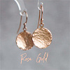 Hammered Textured Flat Round Alloy Dangle Earrings FS-WG8537A-03-1