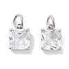 Brass Micro Pave Cubic Zirconia Charms KK-C051-15P-01-1