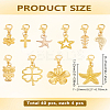 40Pcs 10 Styles Alloy Pendant Decorations HJEW-LP00002-2