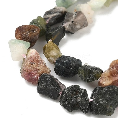 Raw Rough Natural Multicolor Tourmaline Beads Strands G-M453-C09-1