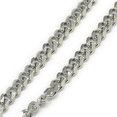 Tarnish Resistant Trendy Men's 201 Stainless Steel Curb Chain Necklaces NJEW-L043A-42P-1