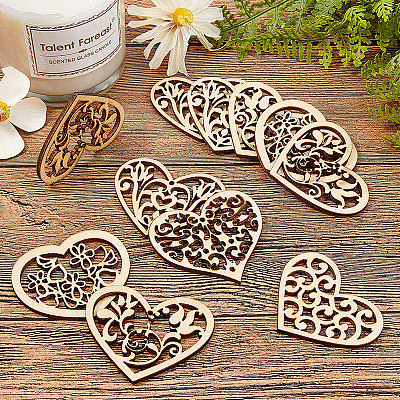 Undyed Wood Pendants WOOD-I004-35-1