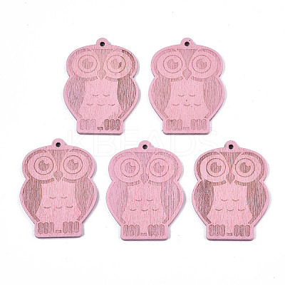 Painted Poplar Wood Pendants WOOD-N006-10-1