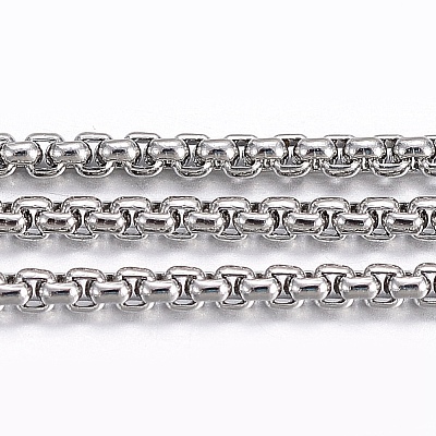 Tarnish Resistant 304 Stainless Steel Venetian Chains/Box Chains CHS-H016-02P-10M-1