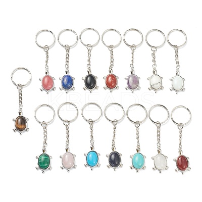 Natural & Synthetic Mixed Gemstone Keychain KEYC-P010-C-1