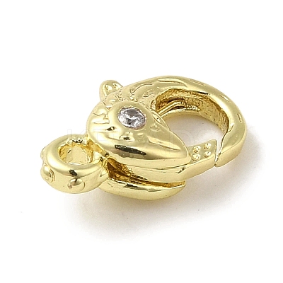 Brass Micro Pave Clear Cubic Zirconia Lobster Claw Clasps LS-KK-K371-11B-G-1