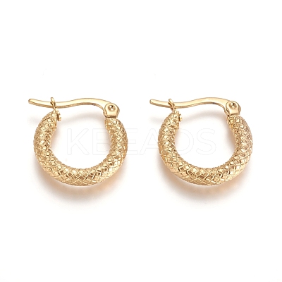 201 Stainless Steel Geometric Hoop Earrings X-STAS-D171-12C-G-1