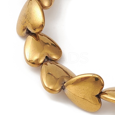 Synthetic Non-magnetic Hematite Heart Beaded Stretch Bracelet BJEW-JB09479-01-1