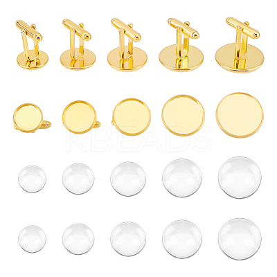10Pcs 5 Styles Brass Cuff Button BUTT-UN0001-21S-1