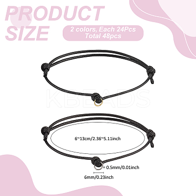 48Pcs 2 Colors Eco-Friendly Korean Waxed Polyester Cord Adjustable Bracelet Making AJEW-MA00002-1