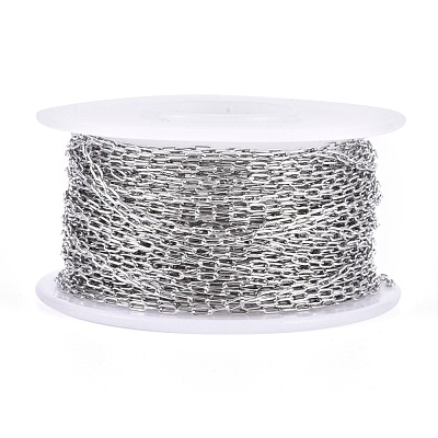 Tarnish Resistant 304 Stainless Steel Paperclip Chains CHS-F010-01A-P-01-1