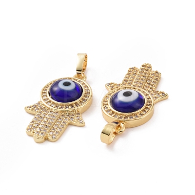 Brass Micro Pave Cubic Zirconia Pendants ZIRC-F136-03G-01-1
