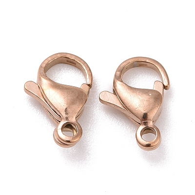 Ion Plating(IP) 304 Stainless Steel Lobster Claw Clasps STAS-H353-D-02RG-1