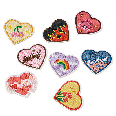 Heart Polyester Computerized Embroidery Cloth Iron on/Sew on Patches PATC-TAC0011-01-1