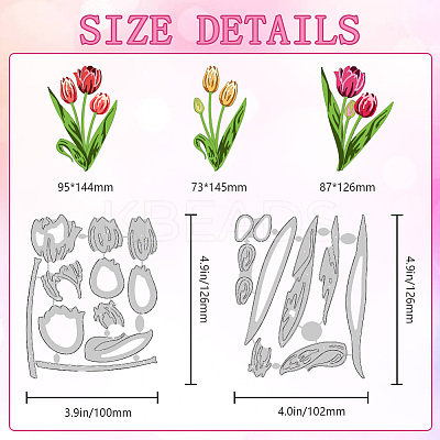 Flower Carbon Steel Cutting Dies Stencils DIY-WH0309-3019-1