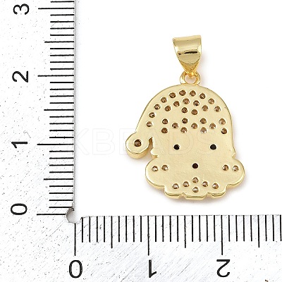 Christmas Brass Micro Pave Cubic Zirconia Pendants KK-B164-02G-02-1