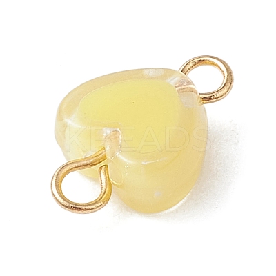 6Pcs 6 Colors Acrylic Bead in Bead Heart Connector Charms PALLOY-JF03342-01-1