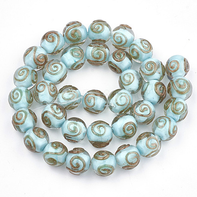 Handmade Gold Sand Lampwork Beads LAMP-T006-07I-1