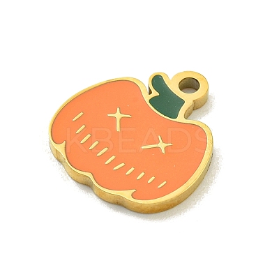 Halloween Theme Ion Plating(IP) 304 Stainless Steel Enamel Charms STAS-M011-03F-1