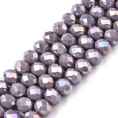 Electroplate Glass Beads Strands EGLA-A044-P8mm-B13-1