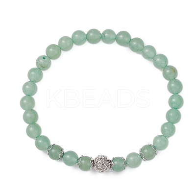 4Pcs 4 Styles Opalite & Natural Tiger Eye & Green Aventurine & Carnelian(Dyed & Heated) Cross Round Beaded Stretch Bracelet Sets for Men Women BJEW-JB12266-1
