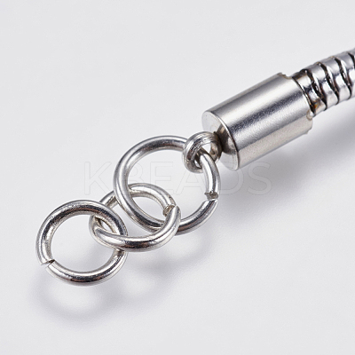 Tarnish Resistant 304 Stainless Steel Round Snake Chain Bracelet Making STAS-F139-056P-B-1
