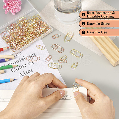 200Pcs 4 Style Carbon Steel Paper Clips FIND-TA0002-17-1